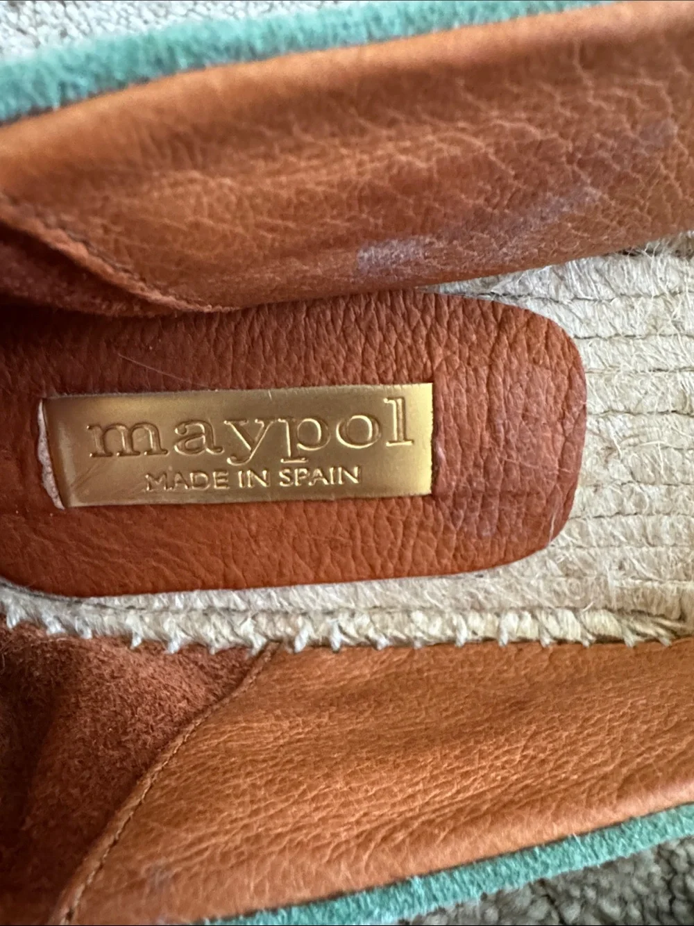 Maypol Made in Spain Aqua Suede Lace-Up Espadrille Flats EU 40